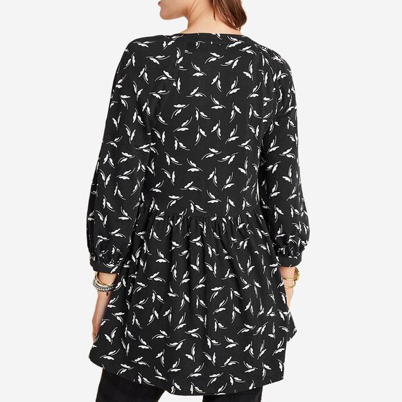 Maeve by Anthropologie Winona Babydoll Tunic Small Black Cotton Boho Soft Girl - Picture 6 of 15